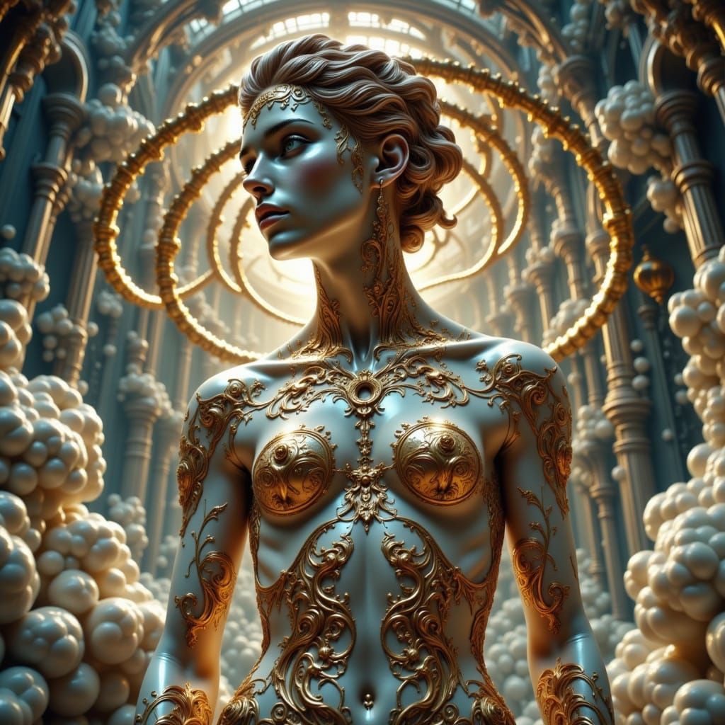 Hyperrealistic Venus Statue with Inferno Coil