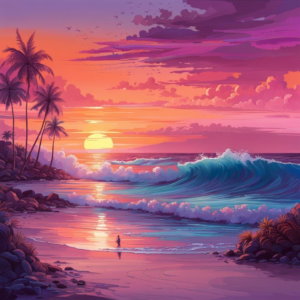 Beach Sunset  by @LadybugSLB