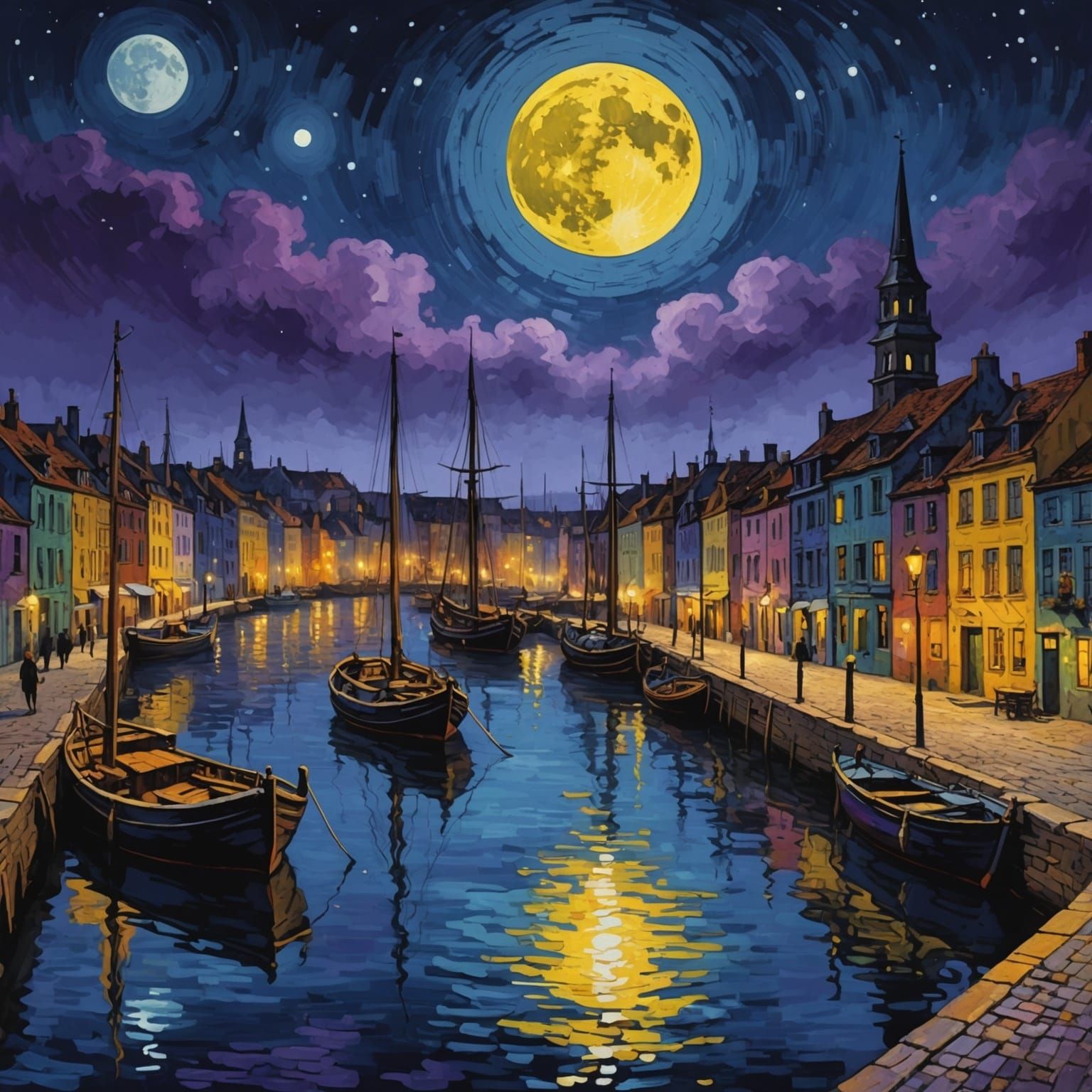 Old port at nightfall