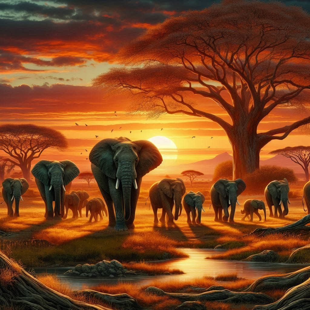 Family Gathering - Elephants