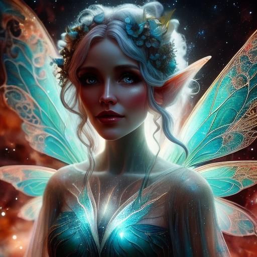 (FAIRY Woman:1.9), goat, (DOUBLE EXPOSURE:1.9) Quantum Consciousness, acrylic pour, Astro photography, Laura Makabresku, (KINUKO Y. CRAFT:1....