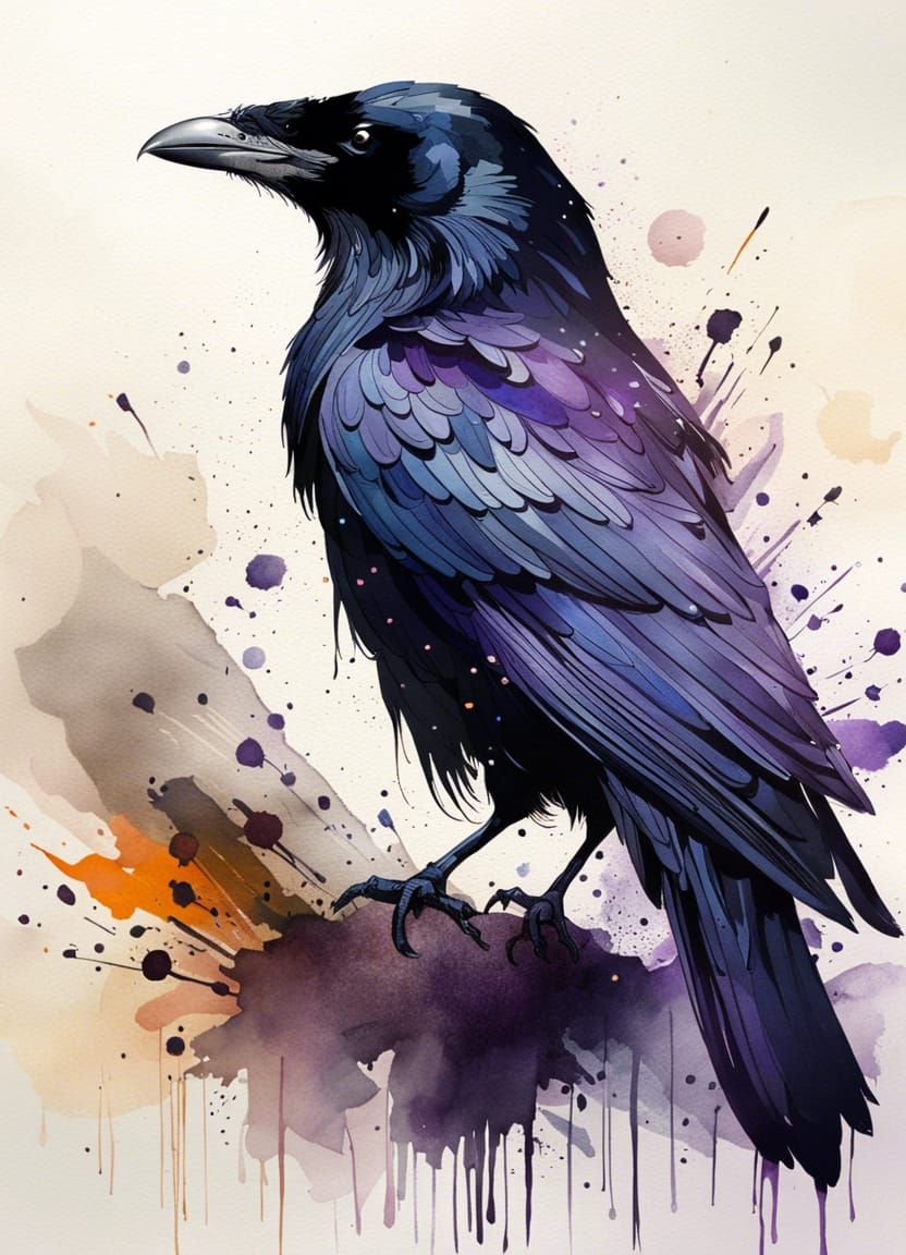 WatercolourRaven (SDXL)  by @VulcanSphere