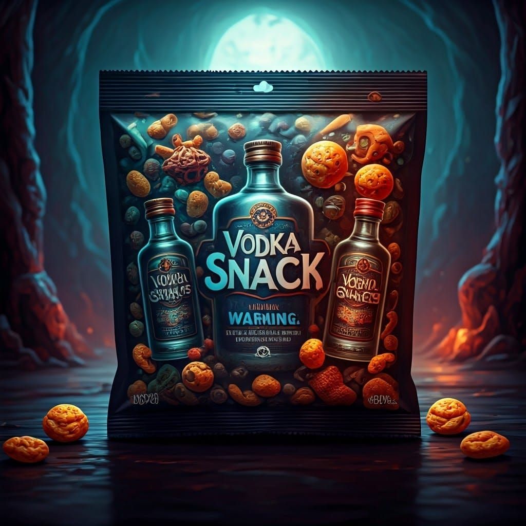 Whimsical Vodka Snack Package in Dreamlike Style
