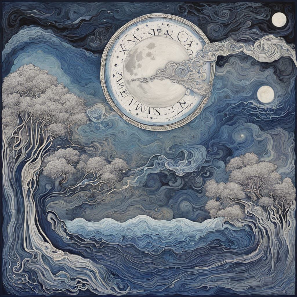 Moon Landing in Deep South Blues Style with Vibrant Symbolis...