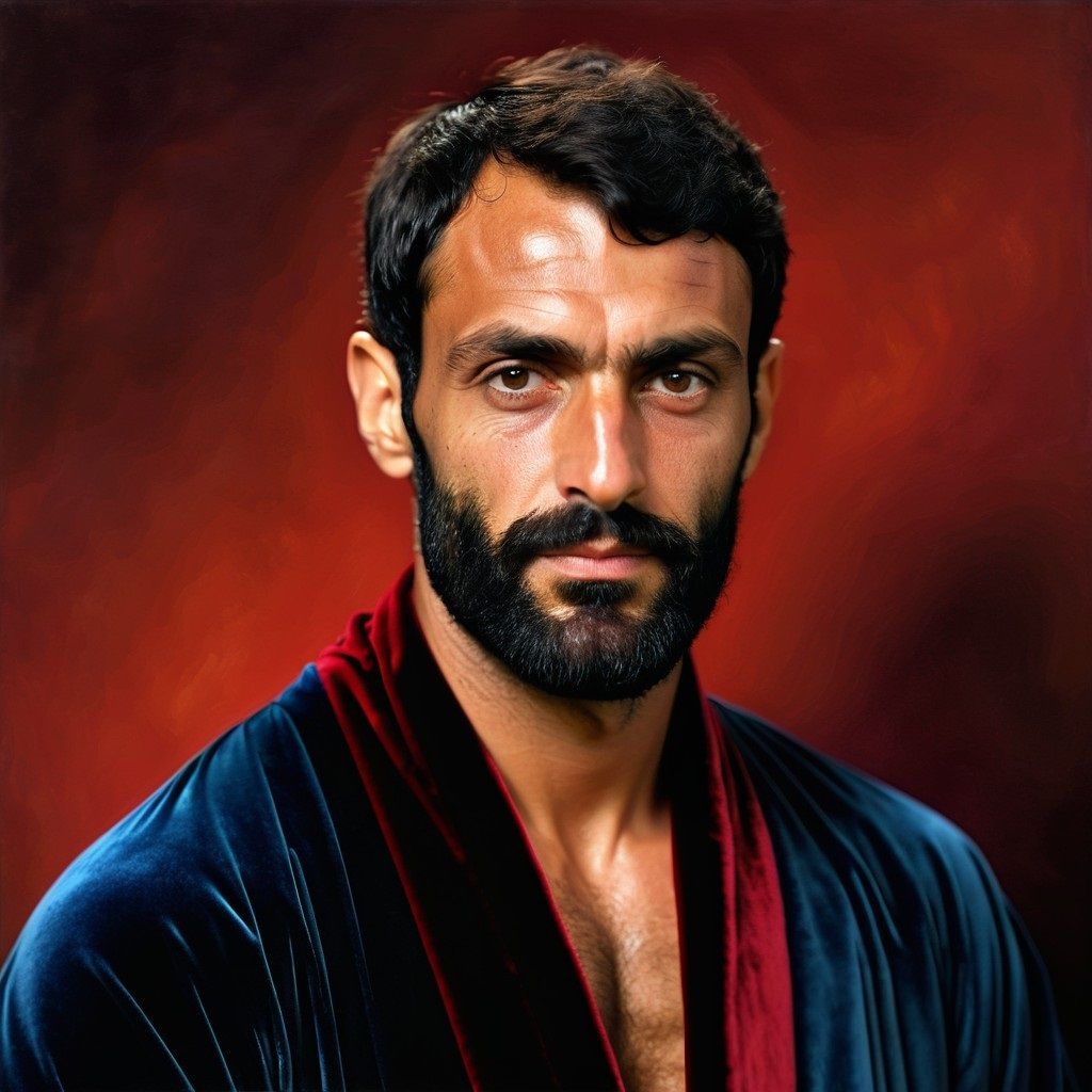 A handsome  serious man