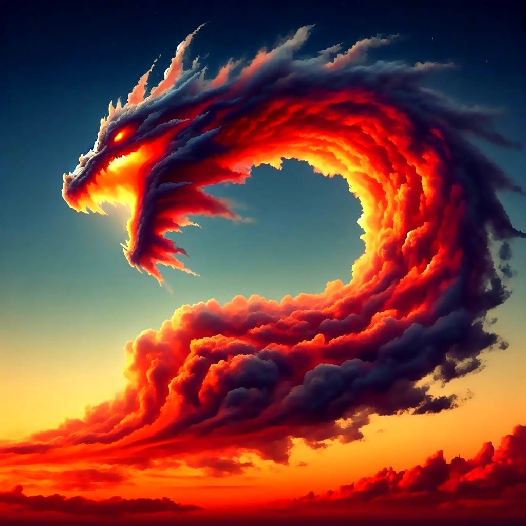 Dragon cloud sky