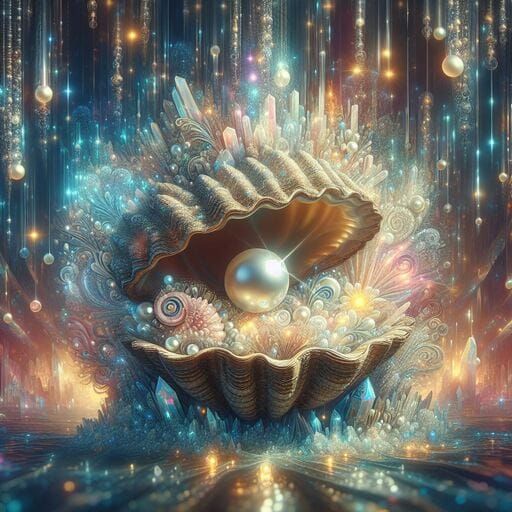 a pearl in a crystal cave