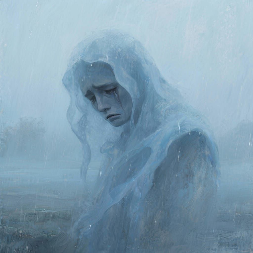 Abstract Sadness in Muted Cool Colors