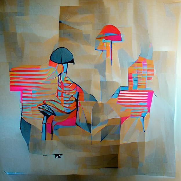 Illustration, ink on canvas