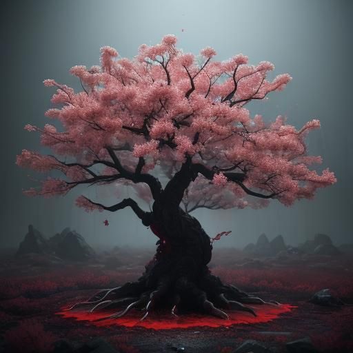 Bloody sakura tree