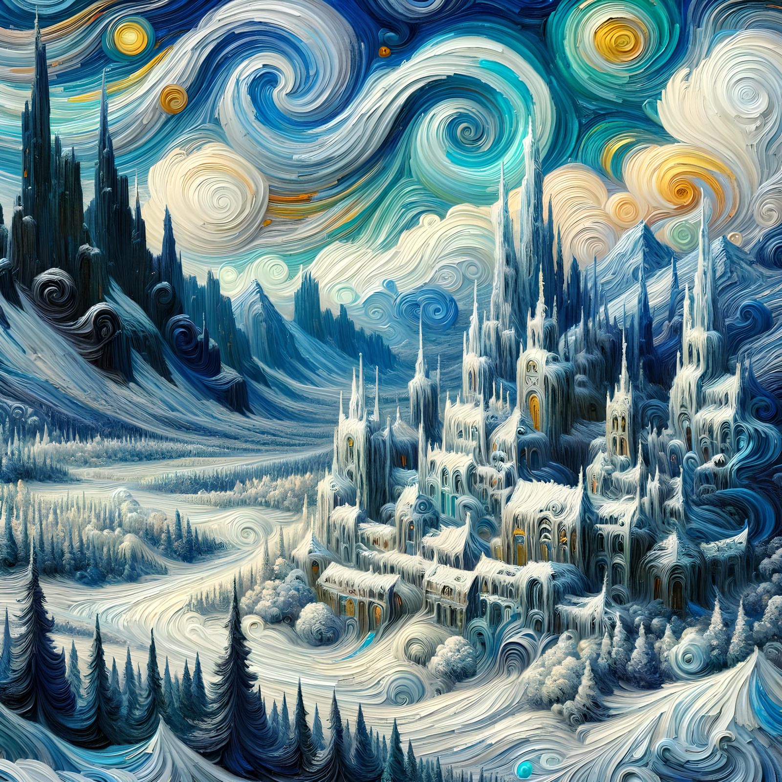 Snowy winter night  by @WilliamMarshall