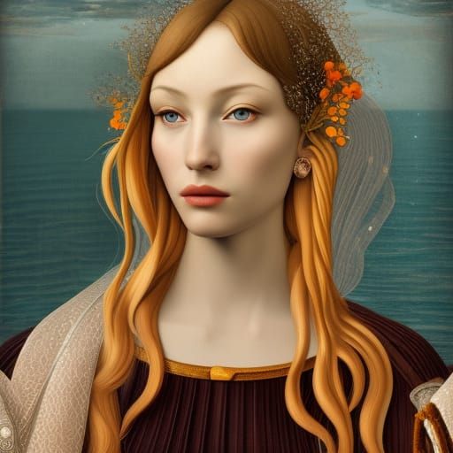 Beautiful woman wearing glassed, portrait painted by Sandro ...