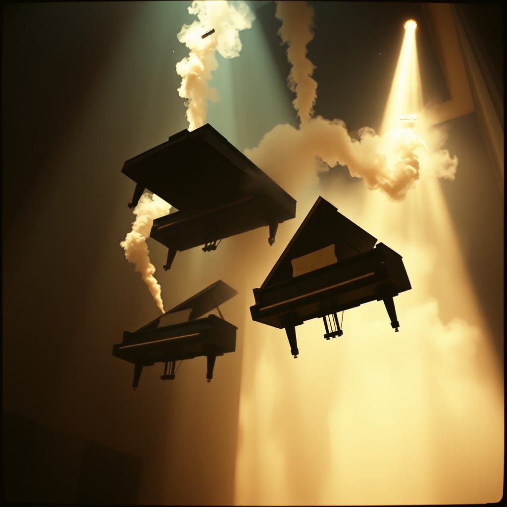 Flying Pianos Frozen in Chaotic Elegance
