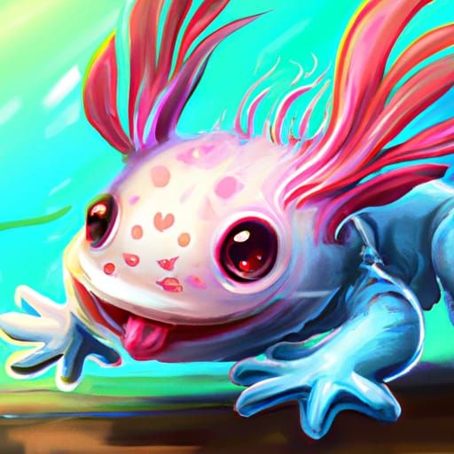 Playful Axolotl - AI Generated Artwork - NightCafe Creator