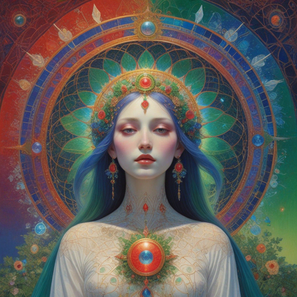 Ethereal Cosmic Visions in Iridescent Colors and Prismatic L...