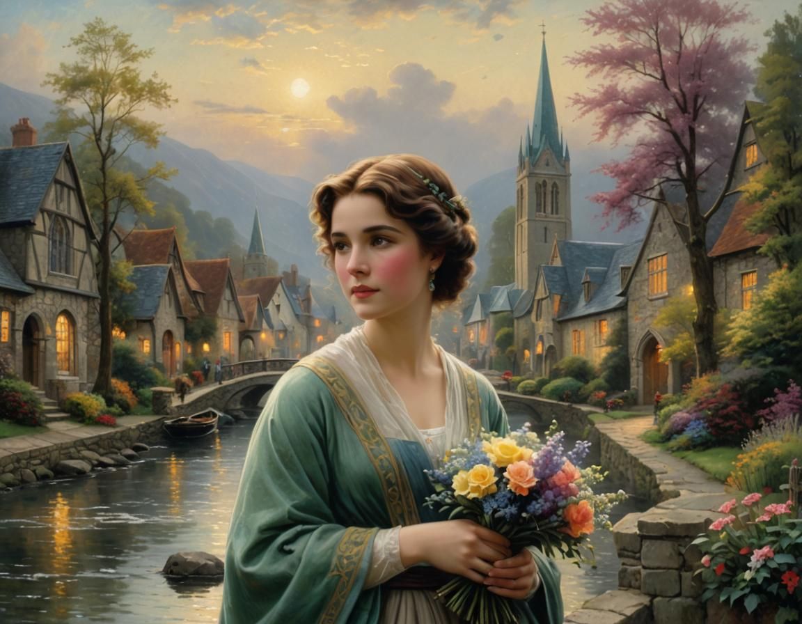 Build a Prompt Challenge - Thomas Kinkade: movie star: beautiful ...