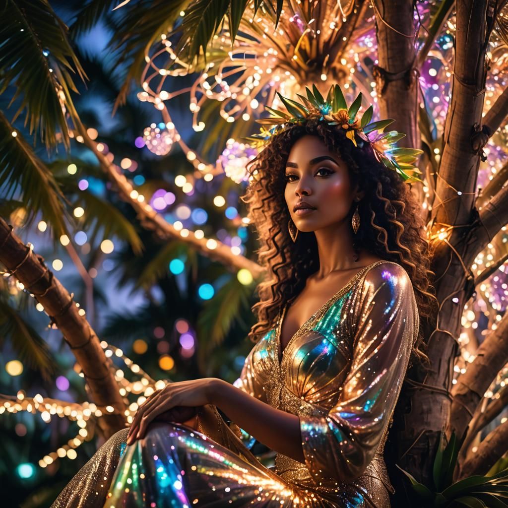 See me sitting in the palm tree, Looking down at people passing by