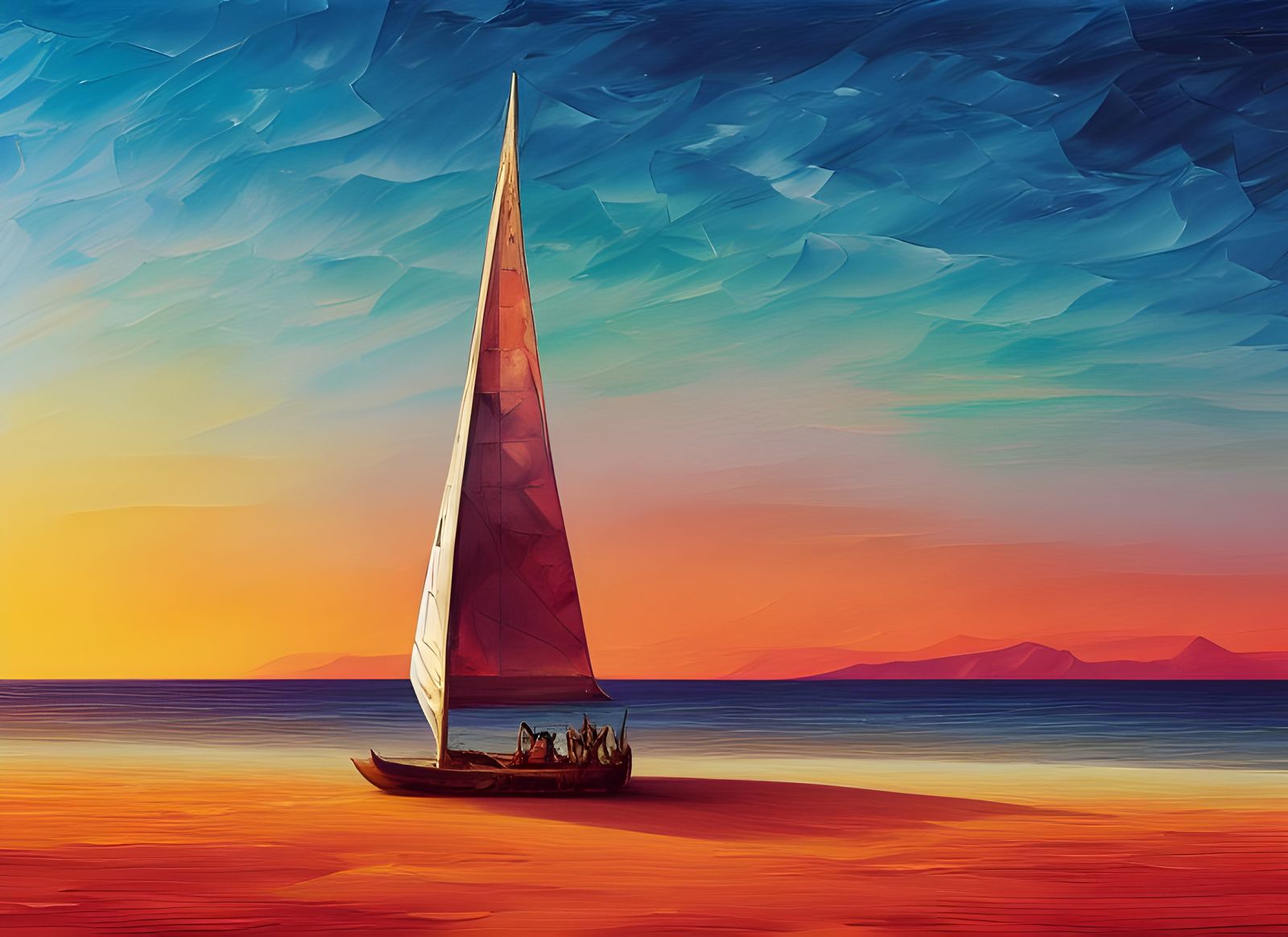 A sailboat in the Sahara dessert Simon Stålenhag Leonid Afre...