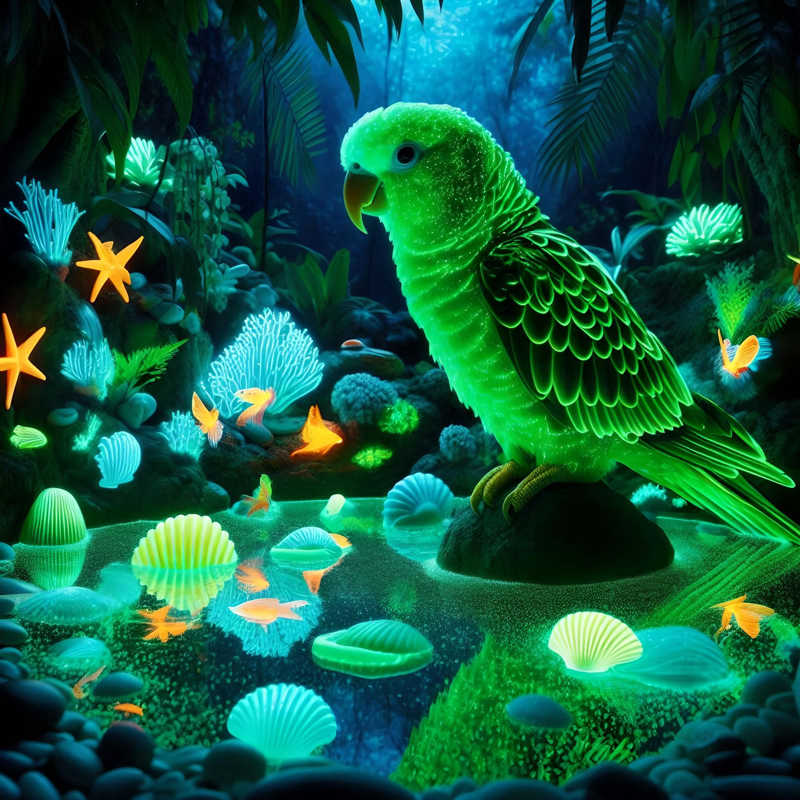 Glowing Parrot