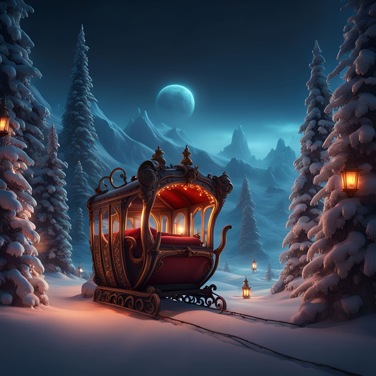 Winter wonderland - AI Generated Artwork - NightCafe Creator