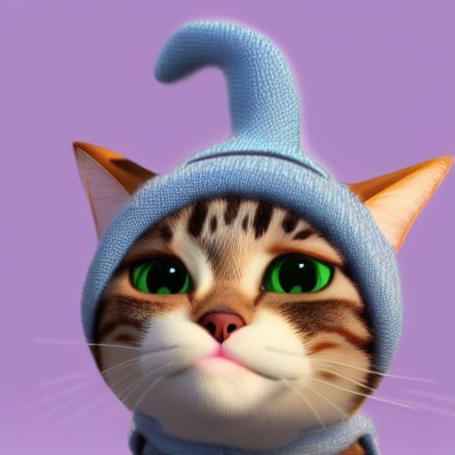cat in a cute beanie