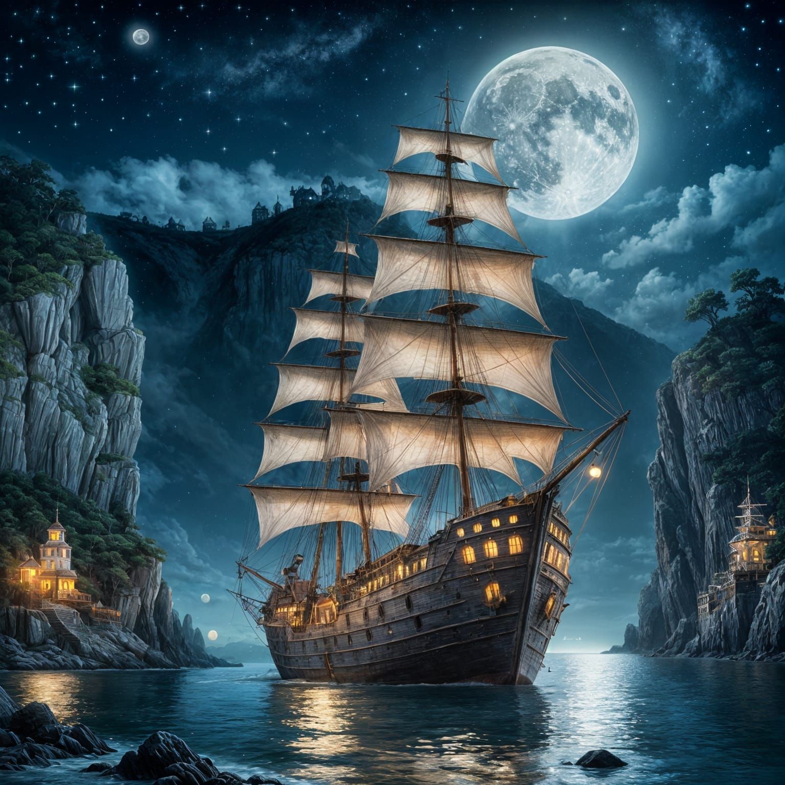 ghost ship in the bay  by @Thyrsus