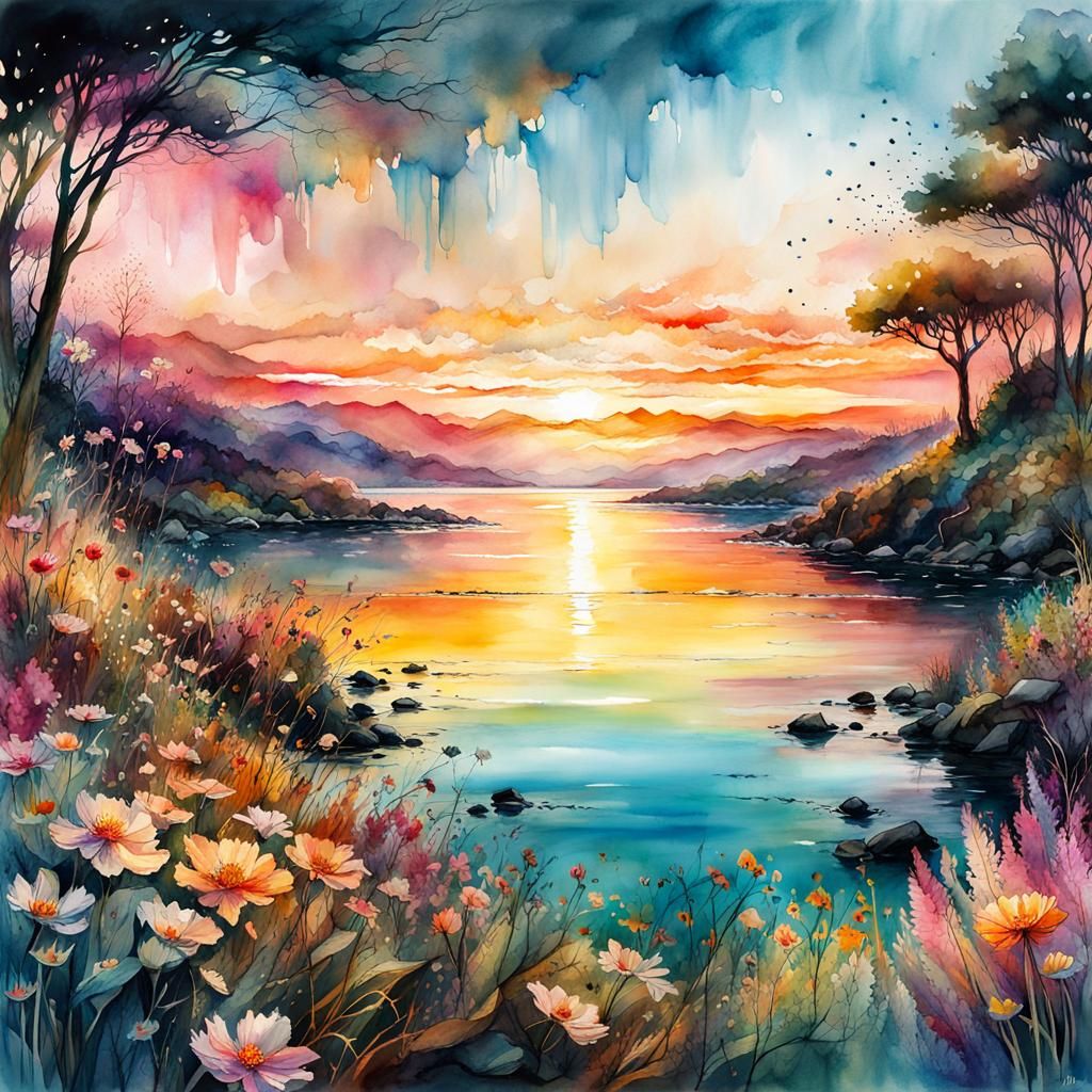 Sunsetscape - AI Generated Artwork - NightCafe Creator