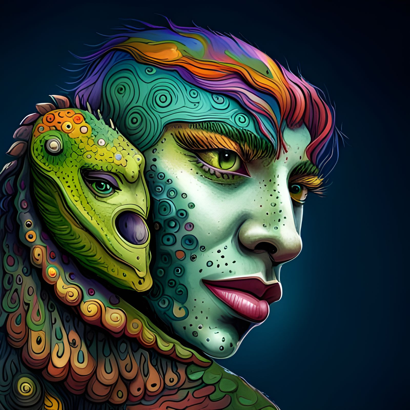 Half Woman & Half Lizard Creature - AI Generated Artwork - NightCafe ...