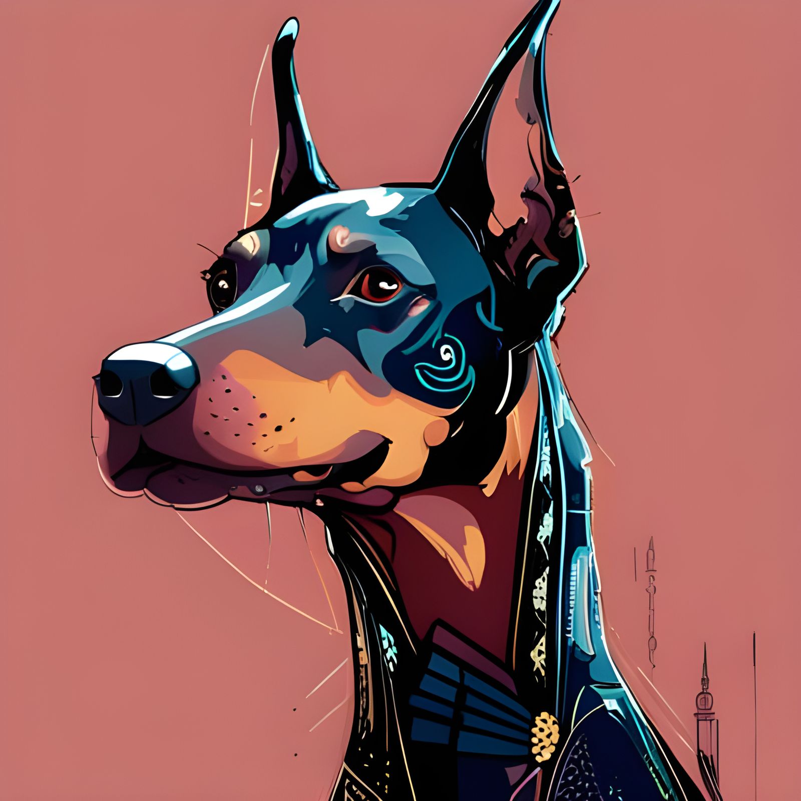 Lupin the Doberman Pinscher - AI Generated Artwork - NightCafe Creator