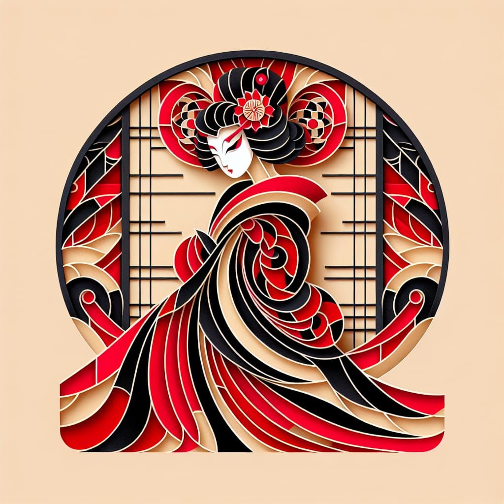 Kirigami Craft Paper Illustration