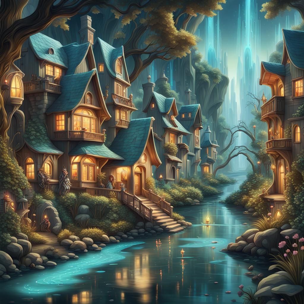 The Hidden Magical Village. - AI Generated Artwork - NightCafe Creator