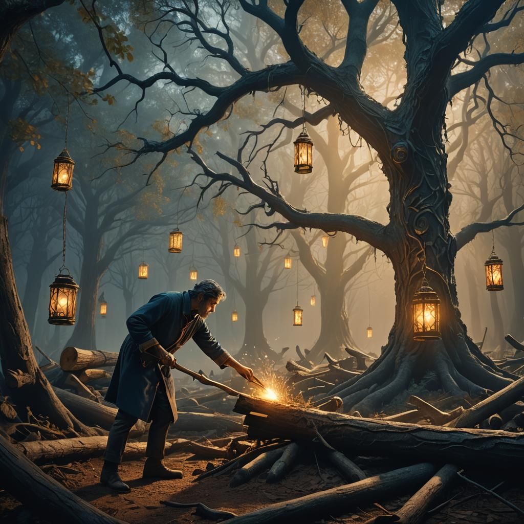 Pampered Man Learns to Chop Wood