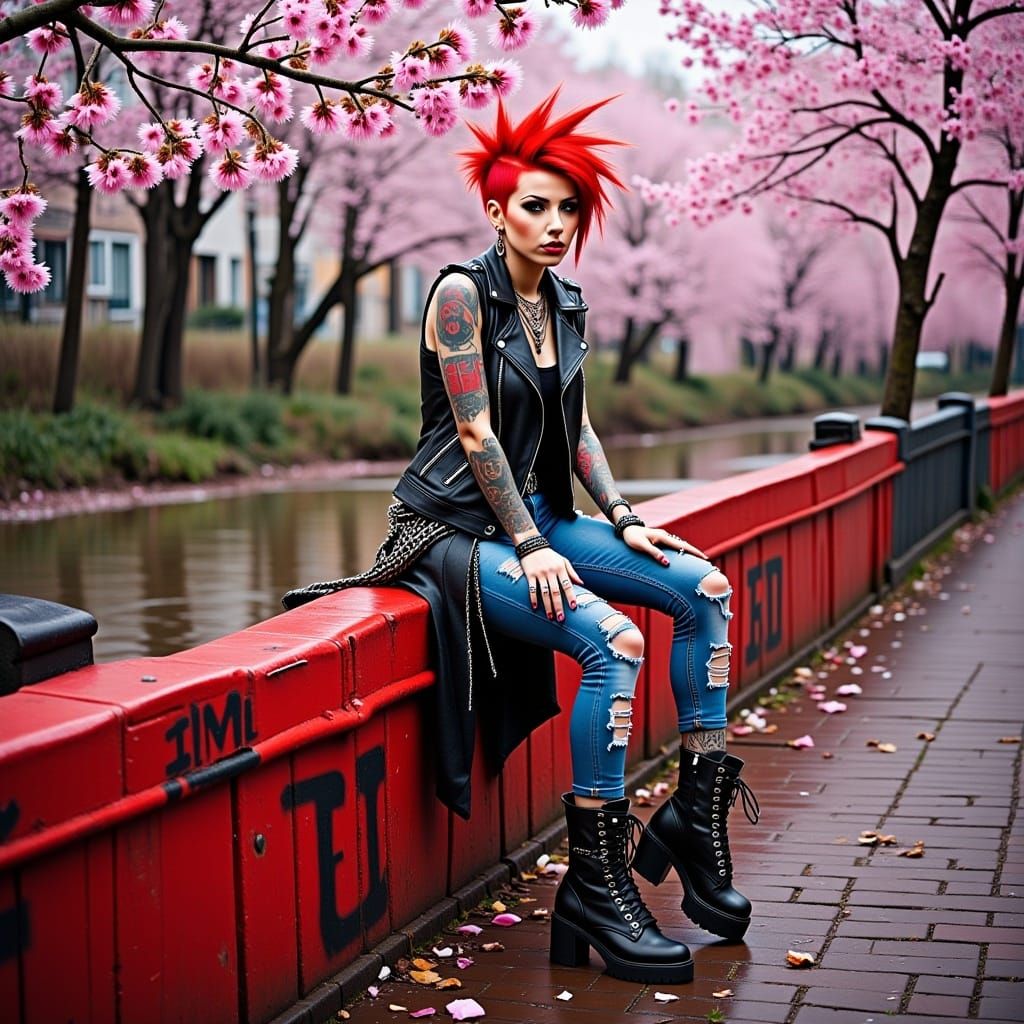 <lora:Punk Flux:1.0> 