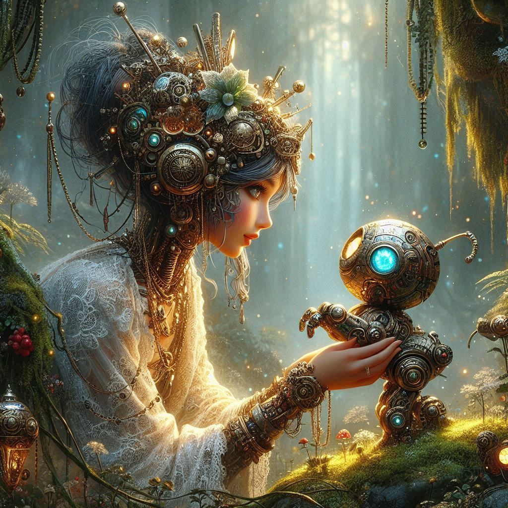 Steampunk Fairy and the robot 2