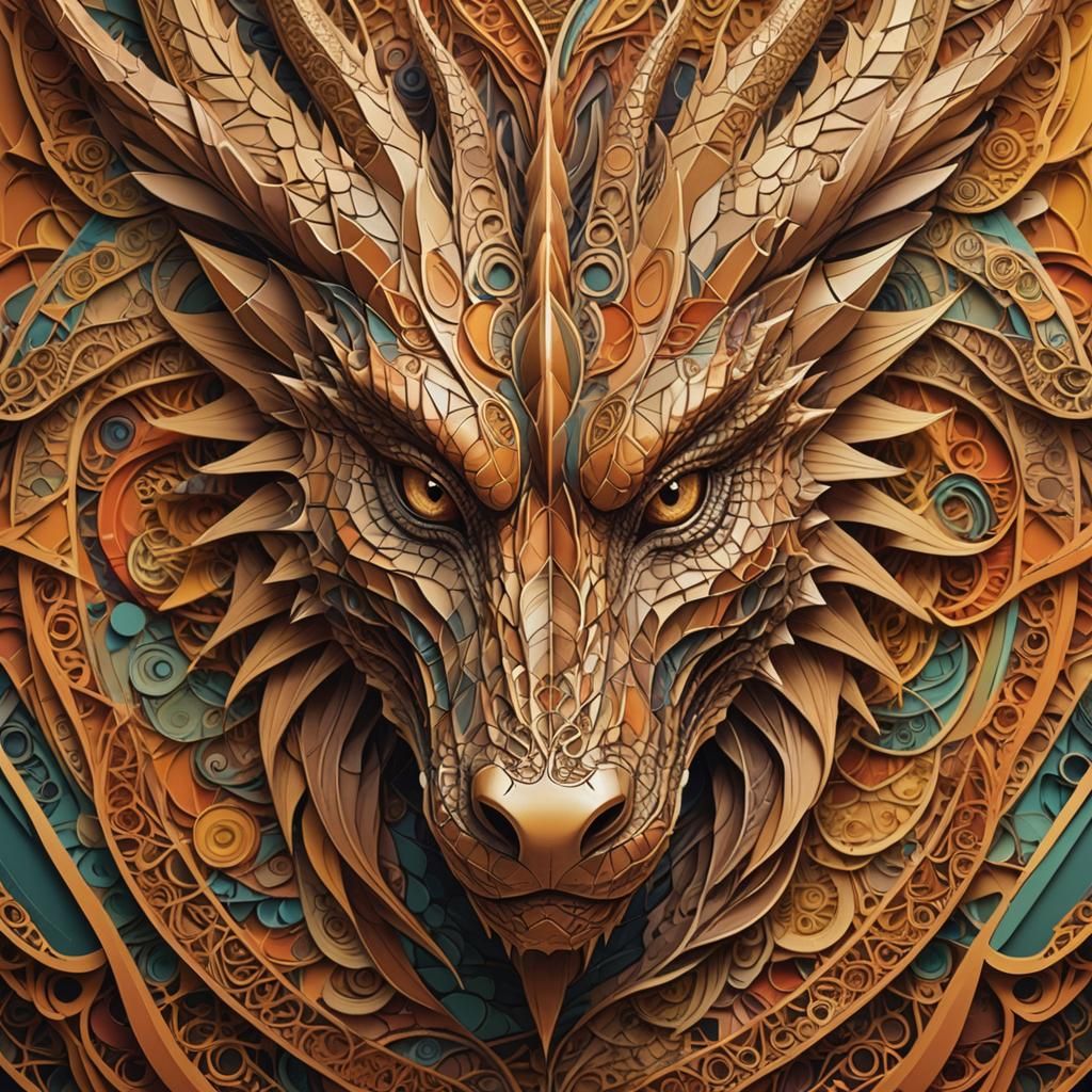 dragons head inspired by geometric photography.
