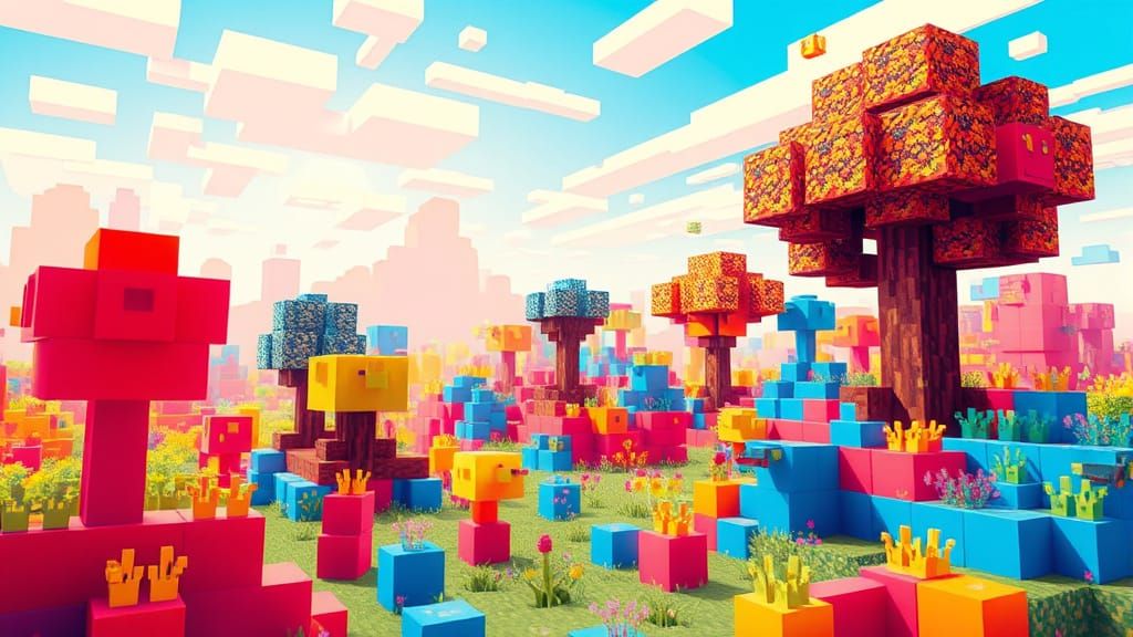 A Minecraft forest  by @KiwiJellyBean