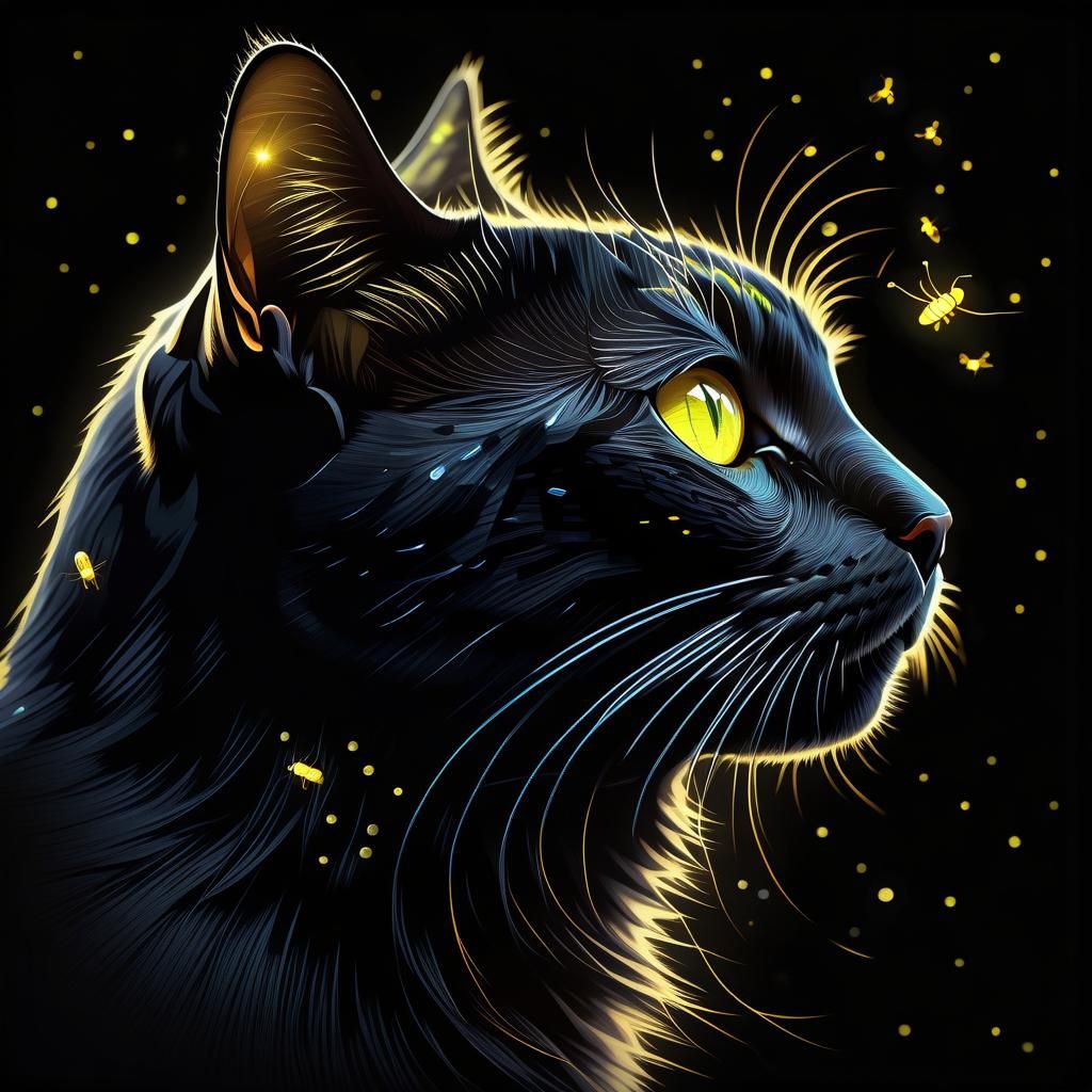 A black cat's profile