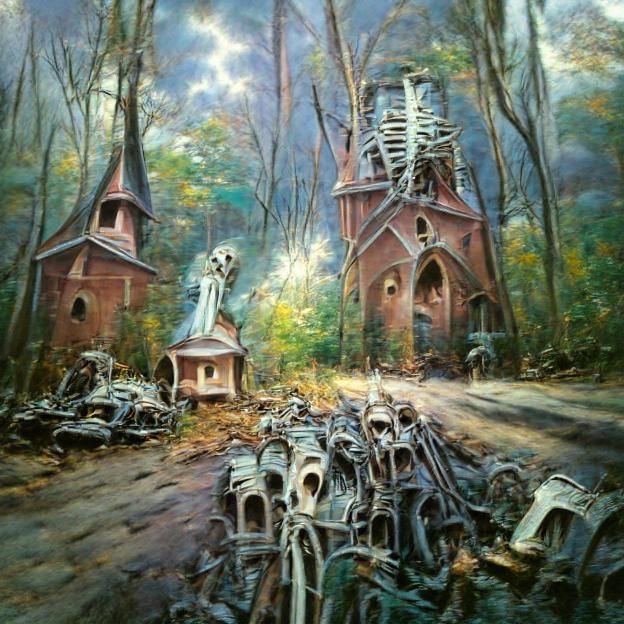 Church of Skeletons AI Generated Artwork NightCafe Creator