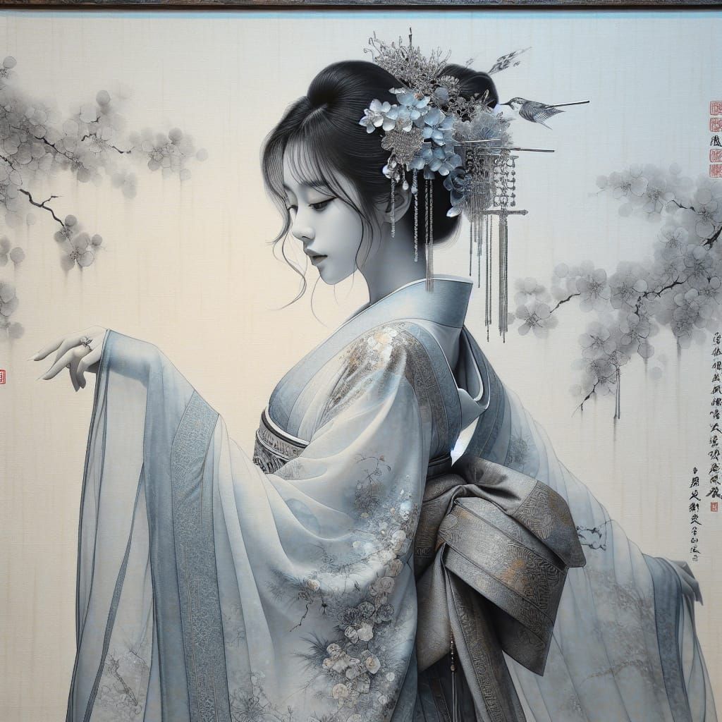 a girl in kimono  by @tet