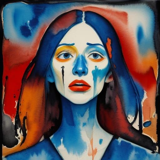 Distorted Mouse Scream in Expressionist Watercolor