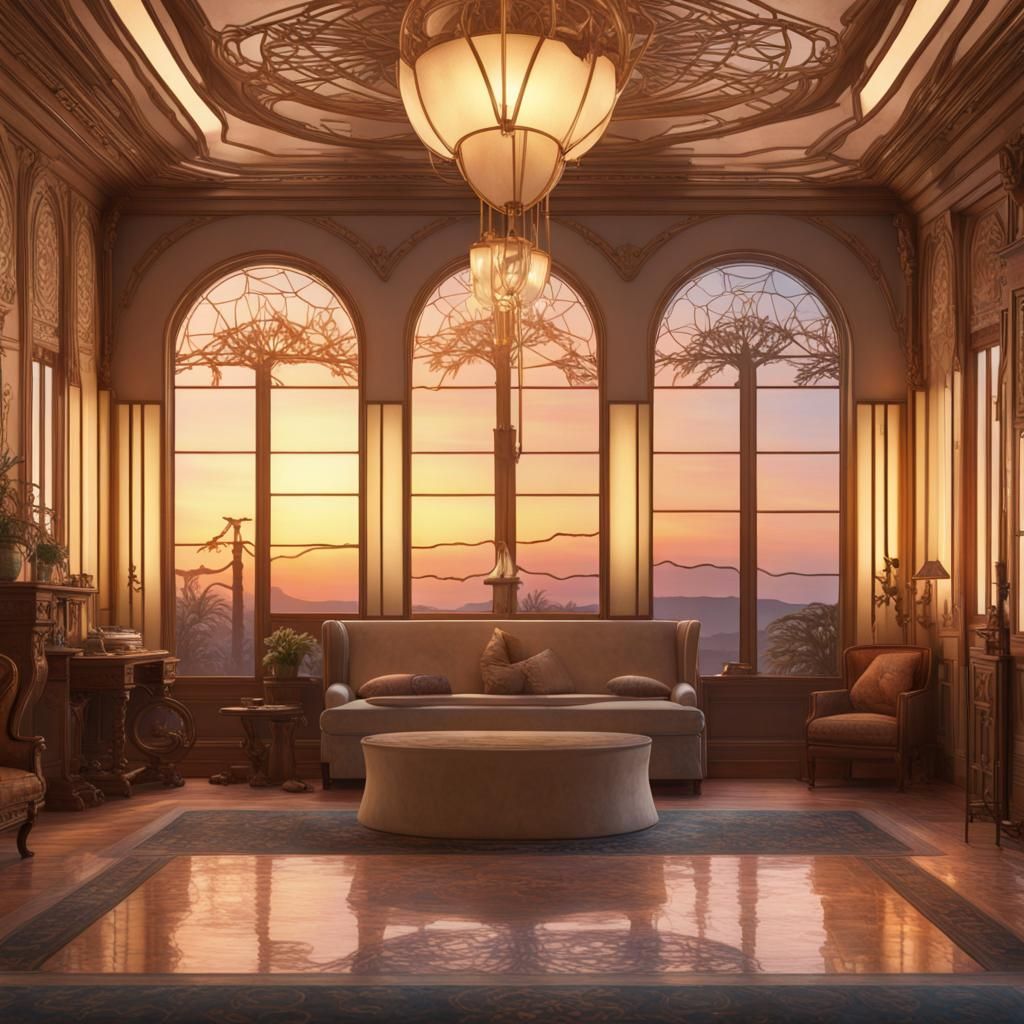 Art Deco (light at dawn:1.9) (watercolors:1.9) 8k resolution...