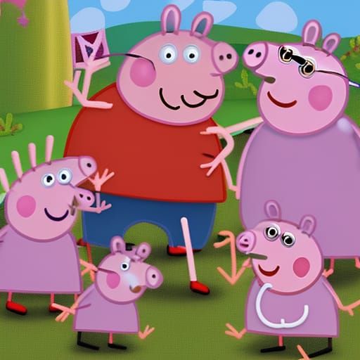 The peppa pig gang - AI Generated Artwork - NightCafe Creator