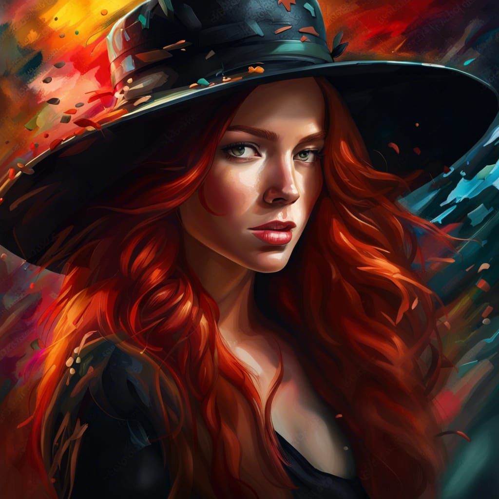 The girl with the black hat - AI Generated Artwork - NightCafe Creator