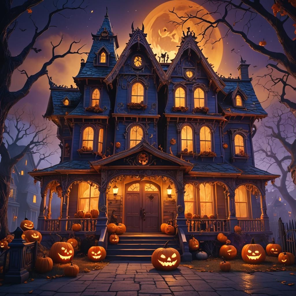 Halloweentown themed house