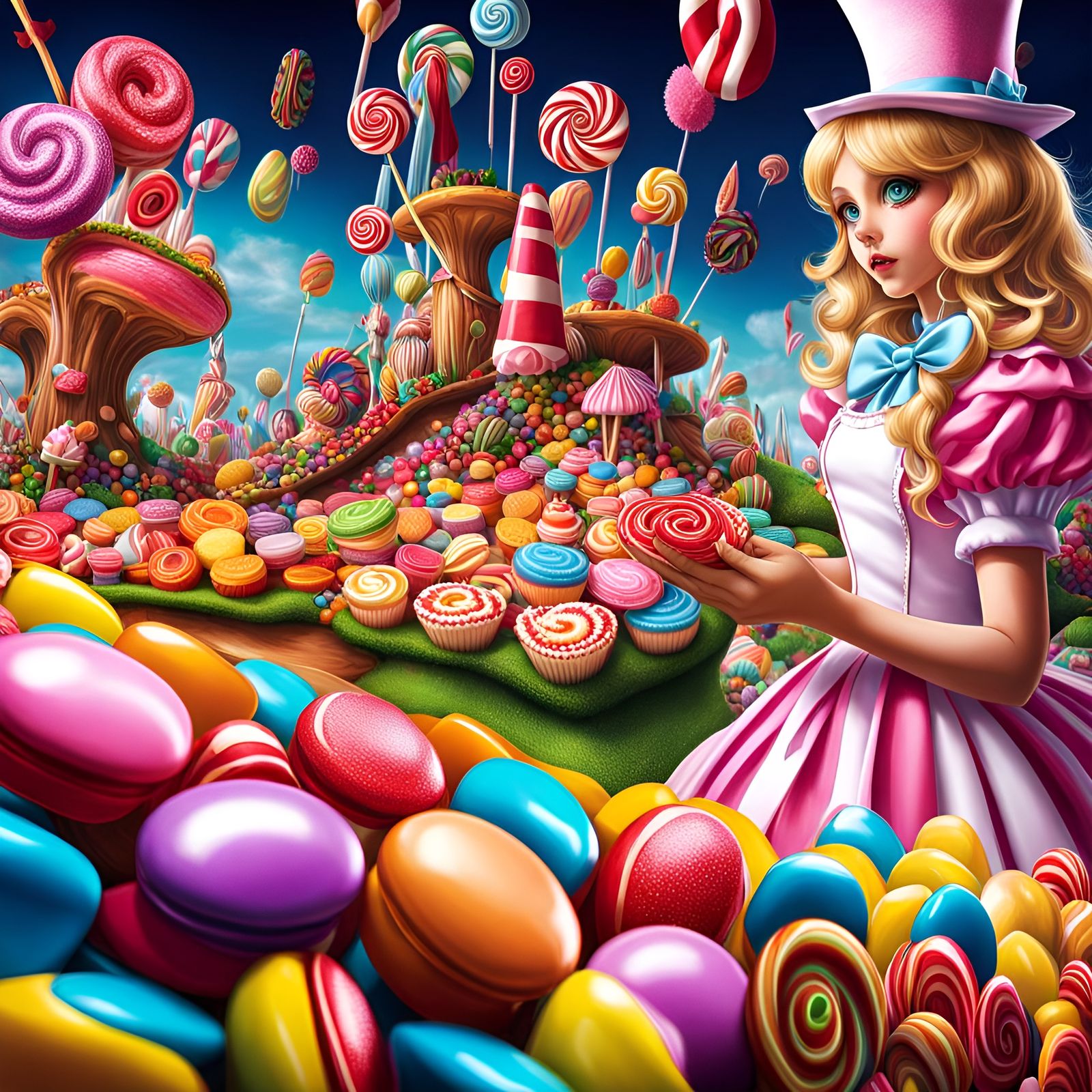 Alice in Candy Wonderland AI Generated Artwork NightCafe Creator