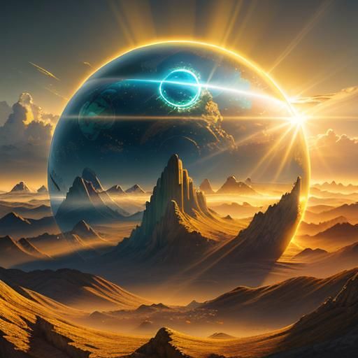 futuristic landscape hyperdetailed matte background photorea...