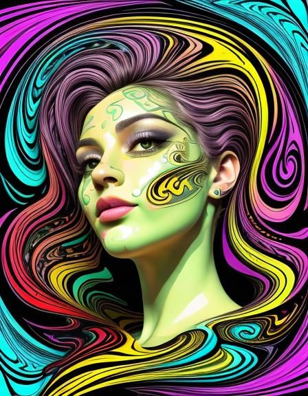 wildly dynamic line art with swirl splashes in cartoon style...