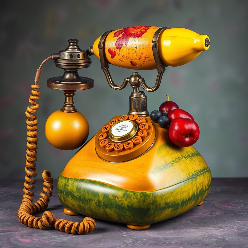Fruit Telephone in a Surreal Style