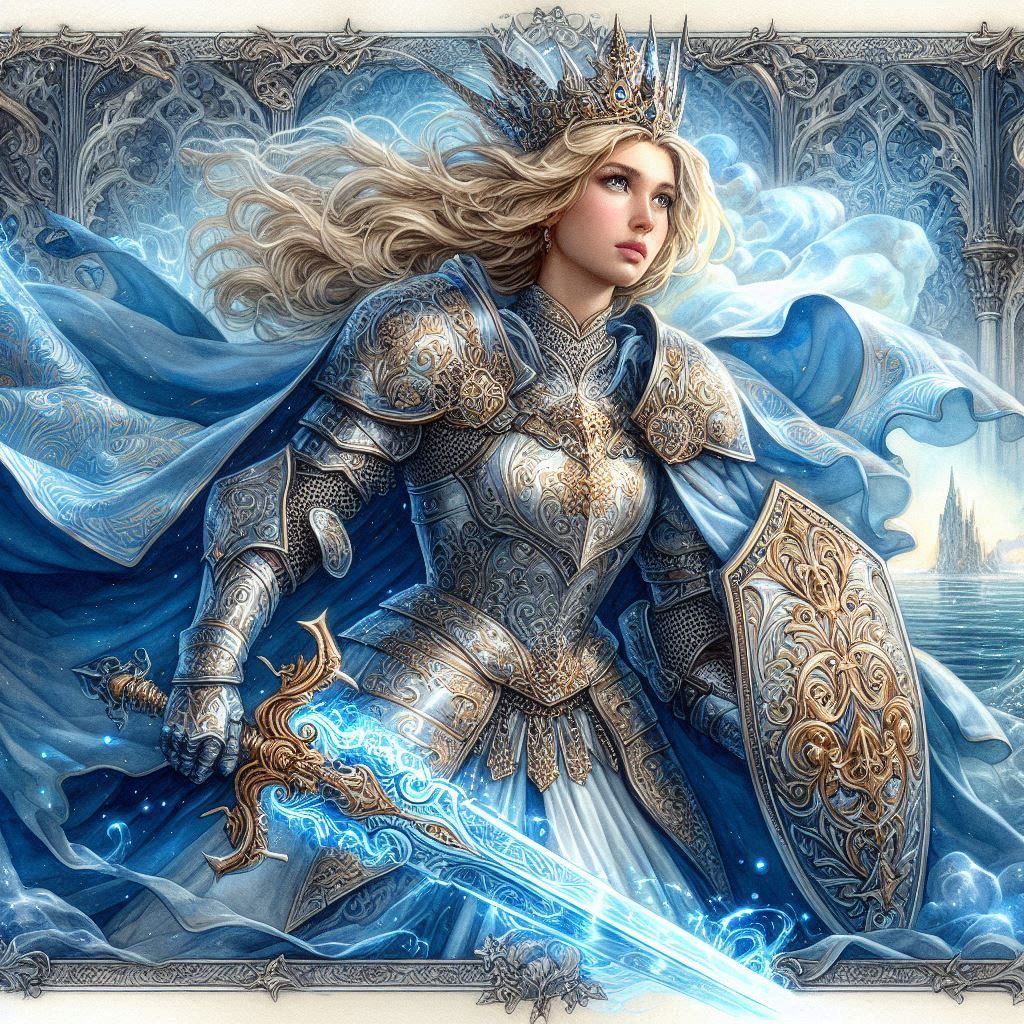 King Arthur as lady -2 by DALL-E 3