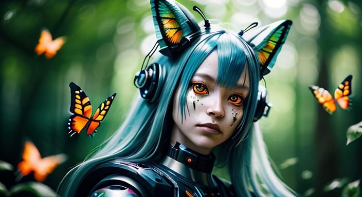 Biopunk Cyborg Forest, Cyborg Fox, Goddess, 

Biopunk Cyborg...